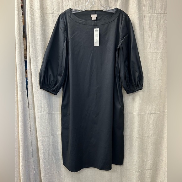 CHICO’S / NWT/ 3/4-Sleeve Poplin Black Shirt Dress/ Size - Picture 3 of 12